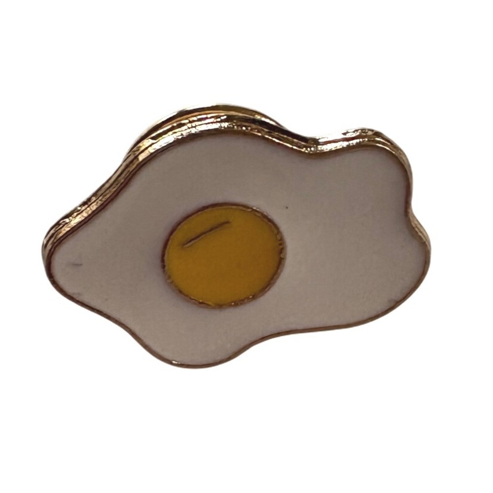 Fried Egg Enamel Lapel Pin Foodie Breakfast Brooch Badge Jewelry‎ New